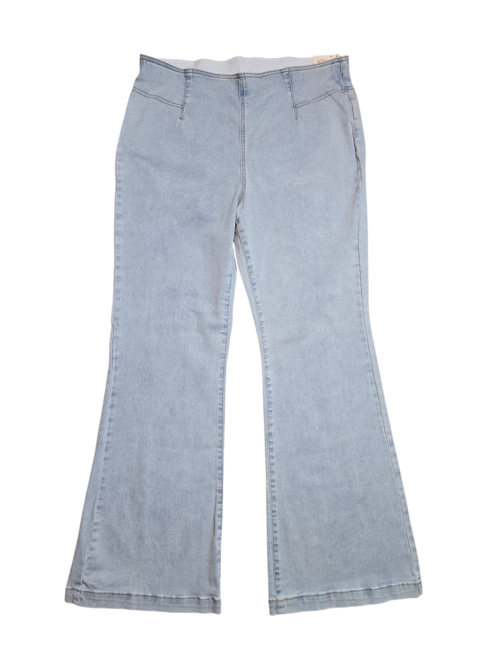 Knox Rose Pull-On Flare Jeans High Rise Lightwash Boho Festival Pants Sz 16 NWT